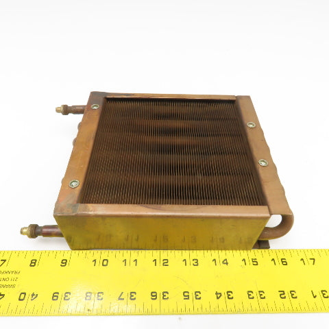 6" x 7" Copper 2 Pass Heat Exchanger 7/16" Tube M12-1.0 Ports