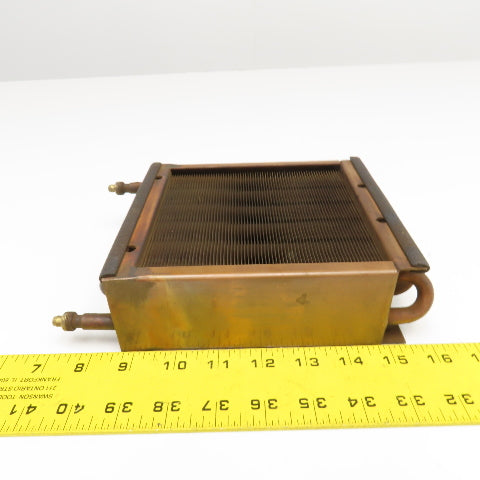6" x 7" Copper 2 Pass Heat Exchanger 7/16" Tube M12-1.0 Ports