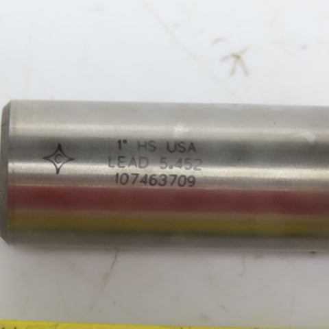 Cleveland C39475 1" Spiral 4 Flute HSS Square End Mill TiN Coated 1-7/8 LOC"