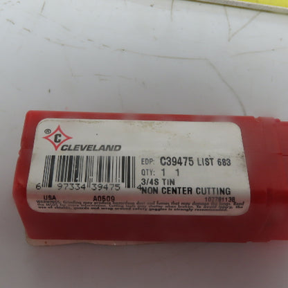 Cleveland C39475 1" Spiral 4 Flute HSS Square End Mill TiN Coated 1-7/8 LOC"