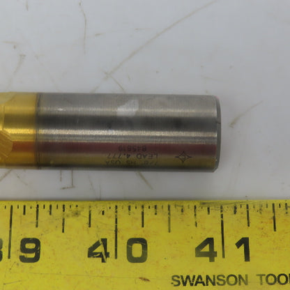 Cleveland C42254 Square End Mill 7/8 Dia 2" LOC 4 Flutes High Speed Steel TiN"