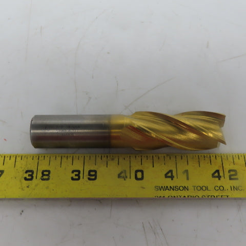 Cleveland C42254 Square End Mill 7/8 Dia 2" LOC 4 Flutes High Speed Steel TiN"