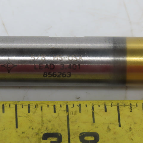 Cleveland C39456 Square End Mill 5/8 Dia 1-3/8" LOC 4 Flutes HSS TiN"