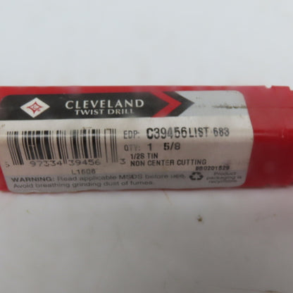 Cleveland C39456 Square End Mill 5/8 Dia 1-3/8" LOC 4 Flutes HSS TiN"