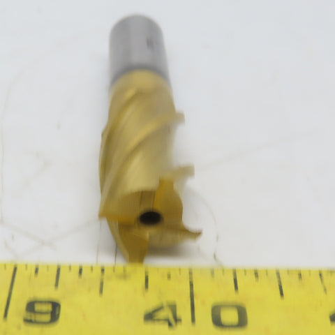 Cleveland C39456 Square End Mill 5/8 Dia 1-3/8" LOC 4 Flutes HSS TiN"