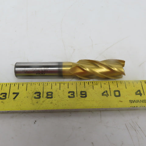 Cleveland C39456 Square End Mill 5/8 Dia 1-3/8" LOC 4 Flutes HSS TiN"