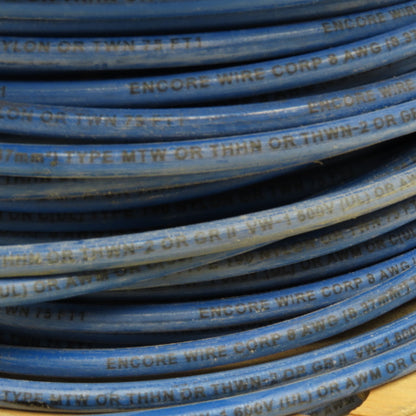 Encore Superslick 8 AWG Strand THHN/THWN-2 Blue Wire 290'