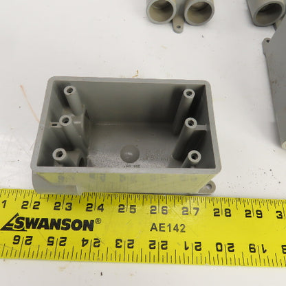 Carlon E982EFN Single Gang PVC Field Service Split Box 3/4" Lot Of 4