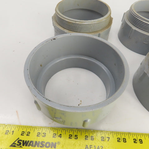 Carlon E943P 5" Threaded PVC Conduit Box Adapter Lot Of 4