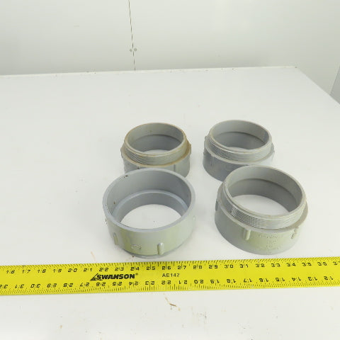 Carlon E943P 5" Threaded PVC Conduit Box Adapter Lot Of 4