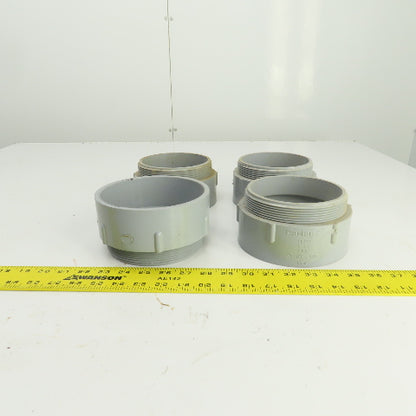 Carlon E943P 5" Threaded PVC Conduit Box Adapter Lot Of 4