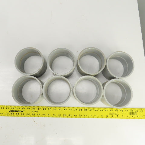 Carlon & Kuraloy 4" Grey PVC Socket Coupling Slip x Slip (Mixed Brands Lot Of 8