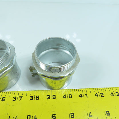2" Galvanized Male Conduit EMT To Box Set Screw Adapter Lot Of 4