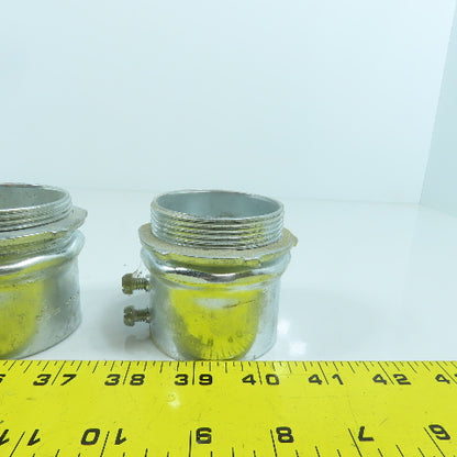 2" Galvanized Male Conduit EMT To Box Set Screw Adapter Lot Of 4