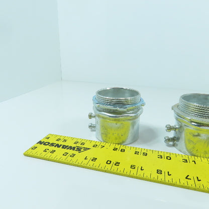 2" Galvanized Male Conduit EMT To Box Set Screw Adapter Lot Of 4