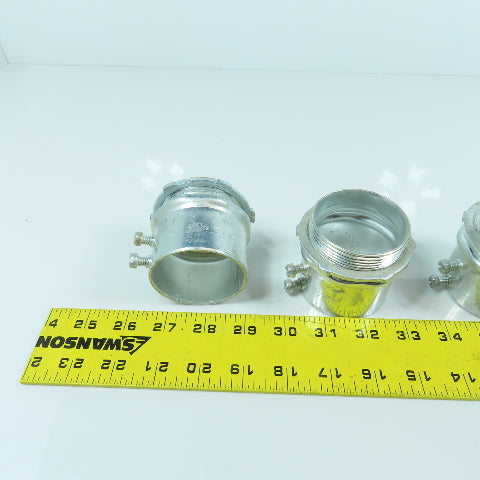 2" Galvanized Male Conduit EMT To Box Set Screw Adapter Lot Of 4