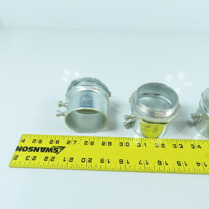 2" Galvanized Male Conduit EMT To Box Set Screw Adapter Lot Of 4
