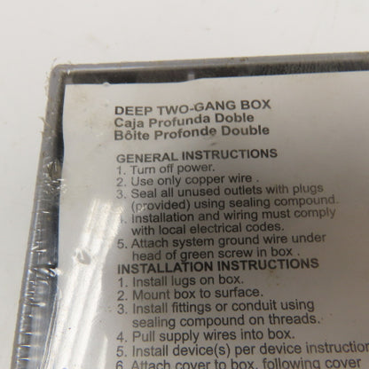 Hubbell 5388-0 2-5/8" Deep 2 Gang Electrical Box 3/4" Hubs