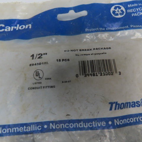 Carlon PS430R9-W 1/2" PVC Conduit Adaptor Fitting Lot of 30