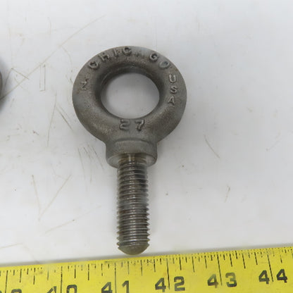 Chicago 27 5/8-11 x 2" Shoulder Style HD Forged Lifting Eye Bolt Lot of 3 USA