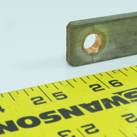 517mm L x 20mm W Heavy Duty Tin Coated Copper Ground Bar 3-1/8" Centers