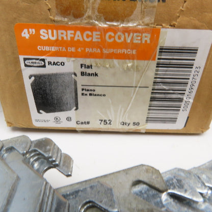 Raco 752 4" Galvanized Square Blank Box Cover NOS Lot Of 37