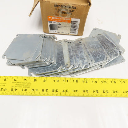 Raco 752 4" Galvanized Square Blank Box Cover NOS Lot Of 37