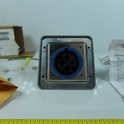 Hubbell L430R9 Blue Wall Mount Pin & Sleeve Receptacle 30A 250VAC 3PH