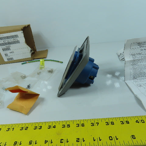 Hubbell L430R9 Blue Wall Mount Pin & Sleeve Receptacle 30A 250VAC 3PH