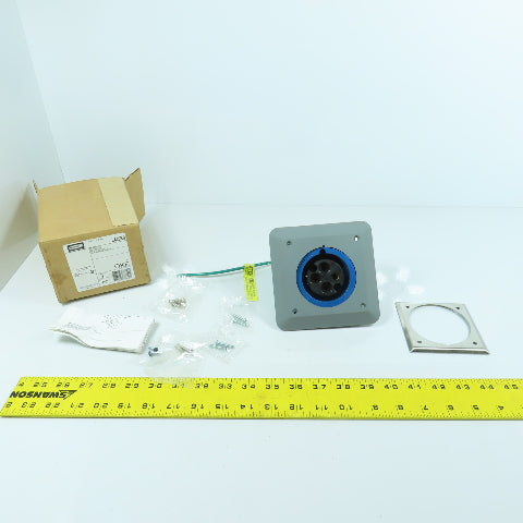 Hubbell L430R9 Blue Wall Mount Pin & Sleeve Receptacle 30A 250VAC 3PH