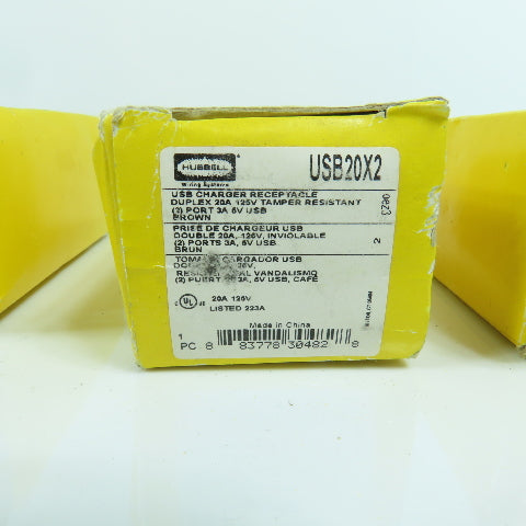 Hubbell USB20X2 20A 125V Duplex USB Charger Receptacle Lot Of 4