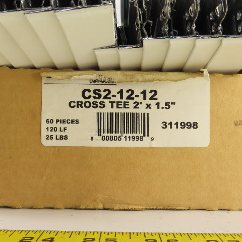 CertainTeed CS2-12-12 2' x 1.5" White Cross Tee 120 LF Lot Of 25
