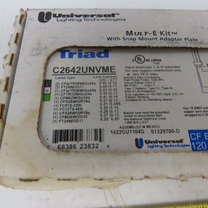 Triad C2642UNVME Compact Fluorescent CF Electronic Ballast 120/277 50/60Hz Lot/2