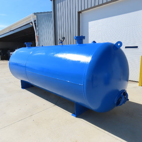 1600 Gallon Horizontal Industrial Air Receiver Tank 150 PSI 11" Flange OD