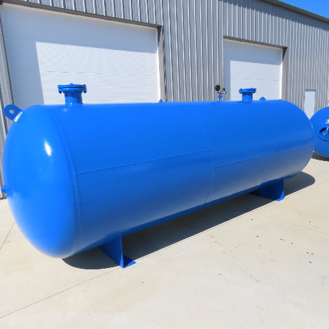 1600 Gallon Horizontal Industrial Air Receiver Tank 150 PSI 11" Flange OD