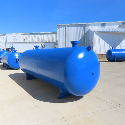 1600 Gallon Horizontal Industrial Air Receiver Tank 150 PSI 11" Flange OD