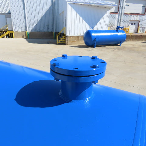 1600 Gallon Horizontal Industrial Air Receiver Tank 150 PSI 11" Flange OD