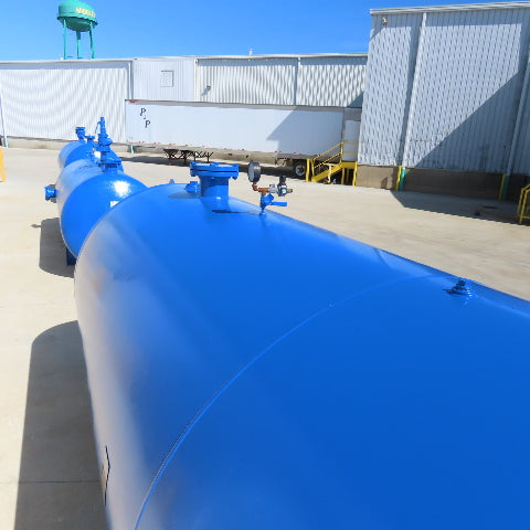 1600 Gallon Horizontal Industrial Air Receiver Tank 150 PSI 11" Flange OD