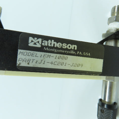 Matheson J1-4Y201-J209 FM-1000 Compact Flowmeter Stainless Steel With Valve