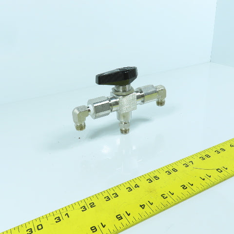 Swagelok SS-H83XPF4 3-Piece High Pressure 3-Way Ball Valve 10,000PSIG 1/4" FNPT