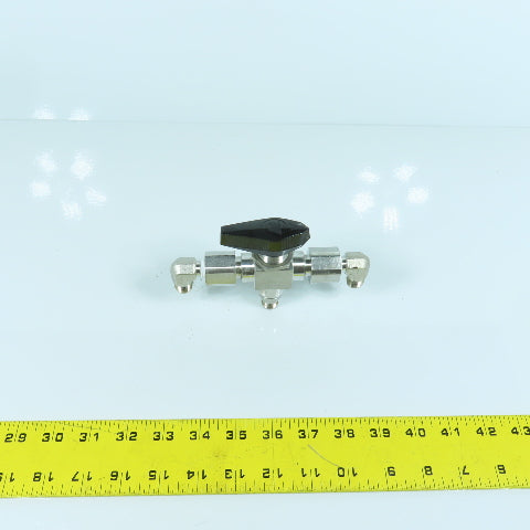 Swagelok SS-H83XPF4 3-Piece High Pressure 3-Way Ball Valve 10,000PSIG 1/4" FNPT