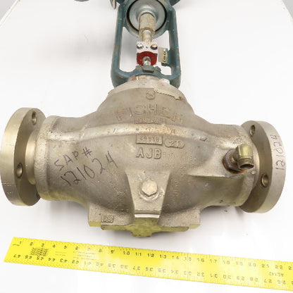 Fisher 667-EC 3" Flange Mount Stainless Steel Globe Valve 50VDC 150PSI Actuator