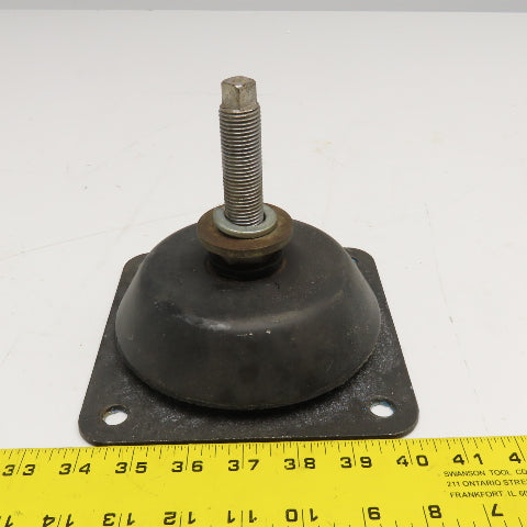 6" Rubber Over Steel Vibration Isolator Leveling Foot M20-2.0 Metric Stud