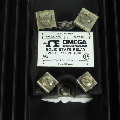 Omega SSR240AC10 Solid State Relay 110-220V AC 10 Amps W/Aluminum Heatsink