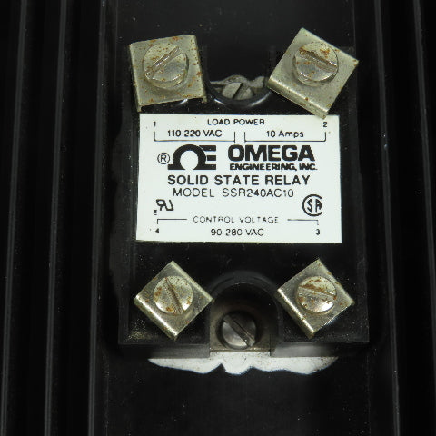 Omega SSR240AC10 Solid State Relay 110-220V AC 10 Amps W/Aluminum Heatsink