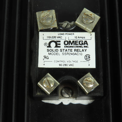 Omega SSR240AC10 Solid State Relay 110-220V AC 10 Amps W/Aluminum Heatsink