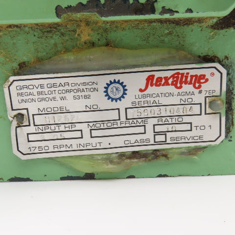 Grove Gear H1262 10:1 Ratio 175RPM Output Dual Output Thru Shaft Input Gearbox