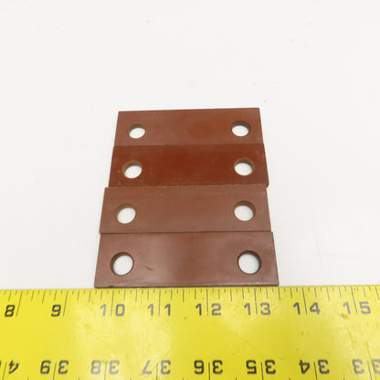 3-15/16" x 1-3/16" Garolite Insulation Plate 3/16" Thick 12mm Holes Lot Of 4