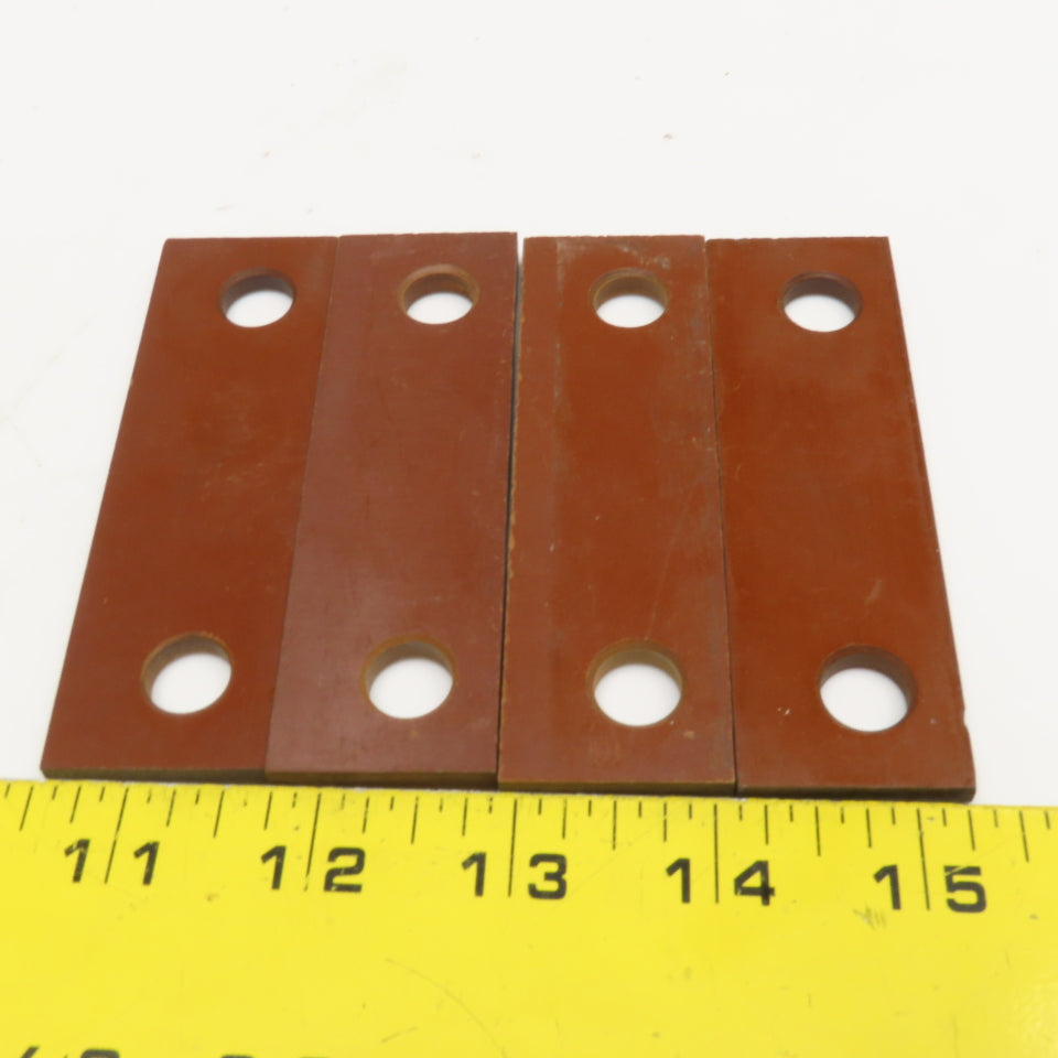 3-15/16" x 1-3/16" Garolite Insulation Plate 3/16" Thick 12mm Holes Lot Of 4