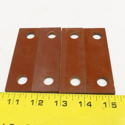 3-15/16" x 1-3/16" Garolite Insulation Plate 3/16" Thick 12mm Holes Lot Of 4